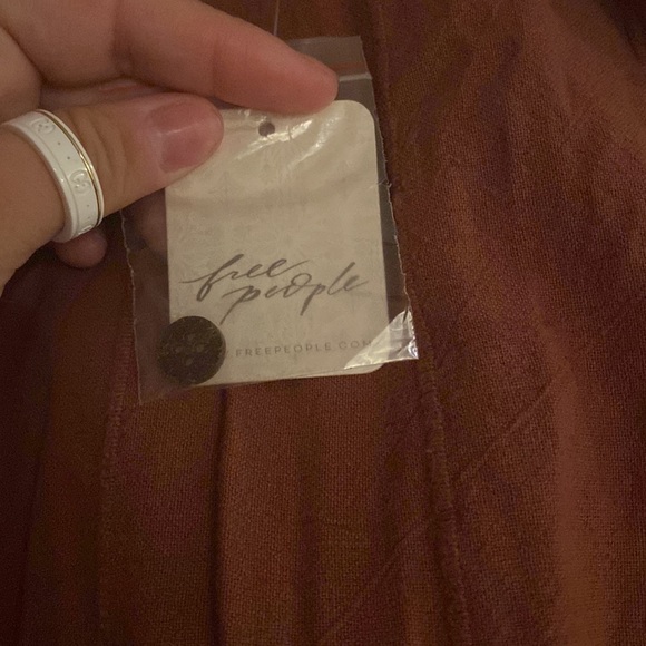 Free people brown cut out romper mid sleeves with pockets. - Picture 5 of 7